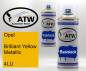 Preview: Opel, Brilliant Yellow Metallic, 4LU: 400ml Sprühdose + 400ml Klarlack - Set, von ATW Autoteile West.